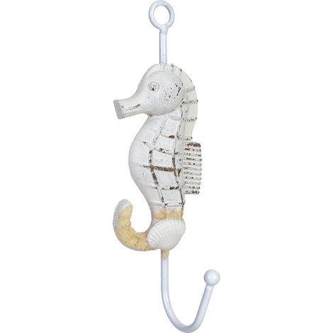 Percha de pared caballo de mar de madera 5x4x16h cm