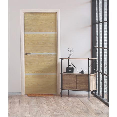Kit renoporte non encolle bois 100 fsc 85 x 52 cm chene et profiles alu renovation porte