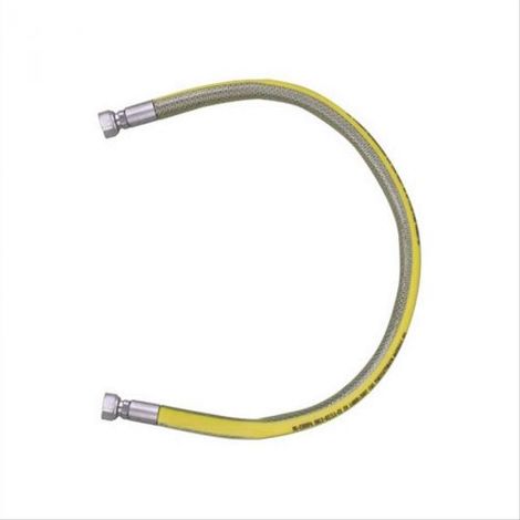 TUBO FLESSIBILE PER GAS METANO E GPL ACCIAIO 1/2'' FF CUCINA  2 mt