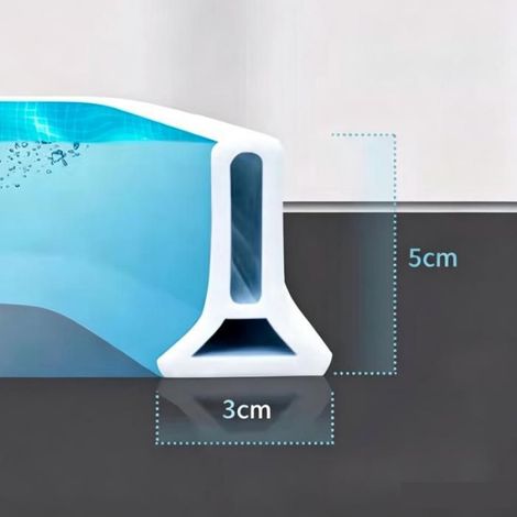 Barrière de douche pliable 1 mètre avec système de rétention, maintient l'eau à l'intérieur du seuil pour éviter les débordements dans la salle de bain (1/5)