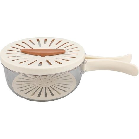 TrAdE Shop Traesio - Ciotola Per Lavare Frutta Verdura Contenitore Alimenti Manico Pieghevole Con Filtro Picnic - (1/5)