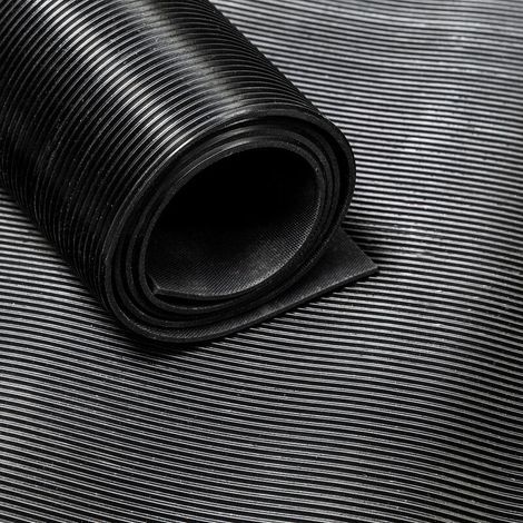 JSSEVN - 0.6 mm grooved rubber mat – 45 cm wide – Excellent grip for wet environments – Per linear meter (1/4)