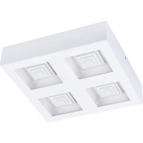 Plafoniera Moderna Ferreros Acciaio Bianco 4 Luci Led Integrato 6,3W (1/4)