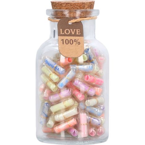 Bouteille en Verre Capsule Message - Mini Capsules Colorées pour Cadeaux de Noël, Saint-Valentin, Anniversaire - Lot de 100 Pièces (1/5)
