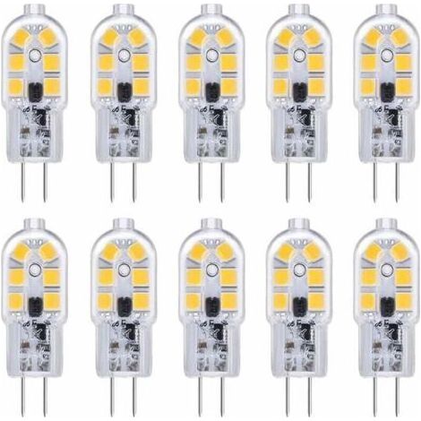 PA 10er-Pack G4 12V 2W LED-Lampen, Kaltweiß 6000K, 200 lm, Küchenbeleuchtung für Wohnmobile, nicht dimmbar (1/4)