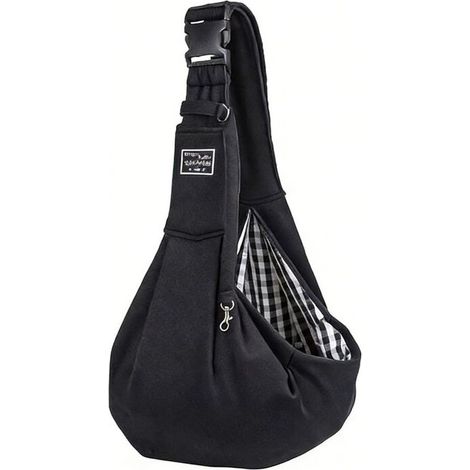 Sac de Transport pour Chien Chat, Réglable Sac à Bandoulière Mains Libres Petit Chien, pour Chiens/Chats de Taille Moyenne Jusqu'à 6kg, pour l'extérieur, Les Voyages, Le Métro (Noir)