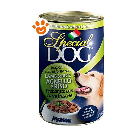 Monge Special Dog Adult Bocconi Agnello e Riso - Monge Special Dog Adult Bocconi Agnello e Riso - Lattina Da 1275 Gr