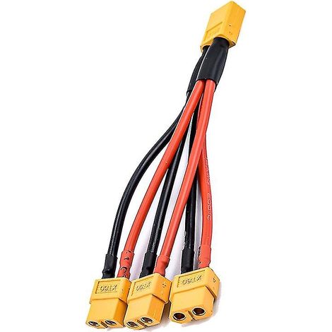 Connecteur de batterie parallèle XT60, câble mâle/femelle, rallonge double en Y/3 voies, fil silicone 14 AWG F (1/5)