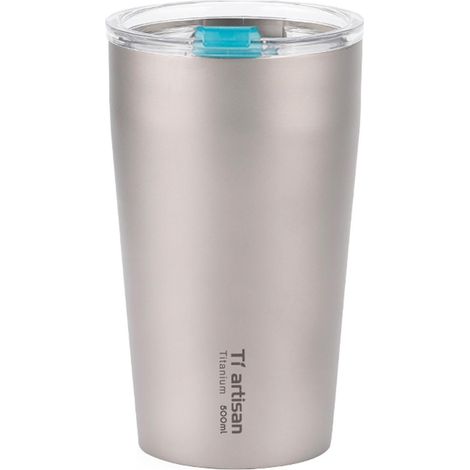 Outdoor-Titan-Teebecher, doppelwandig, Camping-Bierbecher, 500 ml Wasserbecher mit Rand – Blau (1/3)