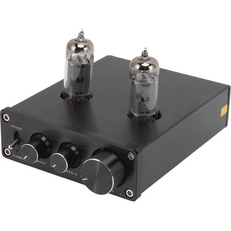 Amplificateur audio TUBE 03 noir avec conduit biliaire électronique 6K4, récepteur stéréo 12 V 1 A pour la maison, prise UE 100-240 V.