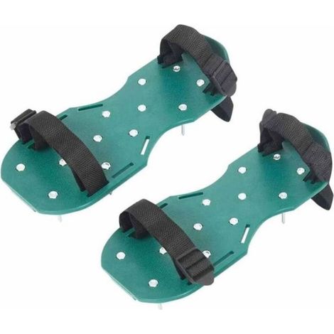Chaussures Aérateur Pelouse - Picots Acier 42 mm - Pour Aération Sol Jardin Terrasse - Taille Unique - 1 Paire (1/3)