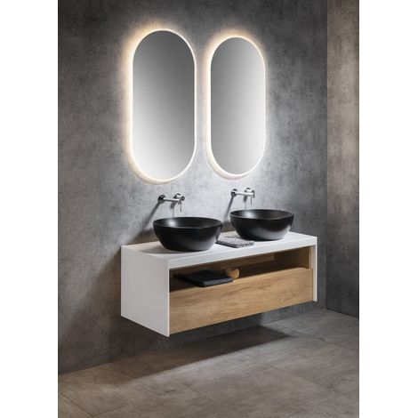 Ensemble de salle de bain VIERA 120, chêne alabama / blanc mat (1/4)