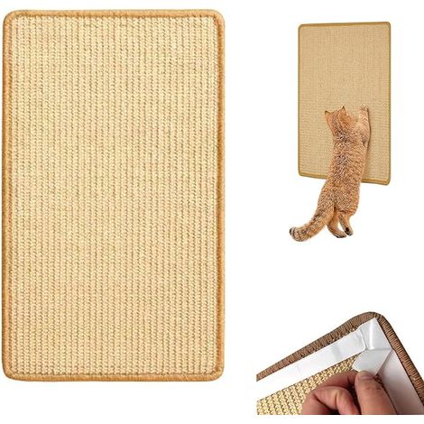 Tapis griffoir chat, planches à gratter sisal, 20 x 40 cm, tapis sisal naturel, tapis à griffer chat, fermeture canapé, meubles, porte, protection anti-rayures (jaune) (1/5)