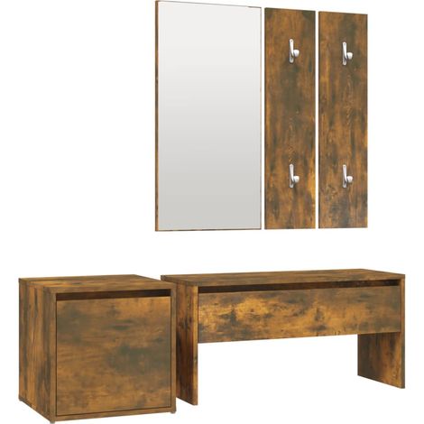 Ensemble de meubles de couloir Chêne fumé Bois d'ingénierie CFW620833 (1/5)
