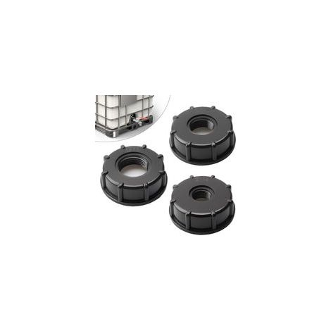 Coperchio adattatore IBC a 3 pezzi S60x6 – Connessione per serbatoio IBC 3/4”, 1/2”, 1 pollice – Coperchio adattatore IBC S60x6 per serbatoi da 1000 litri 3/4”, 1/2”, 1 pollice