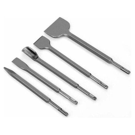 5pcs SDS-plus Tile Chisel, Boxed Chisel, Concrete Perforator Chisel for Removing Concrete and Floor and Wall Tiles (1/5)