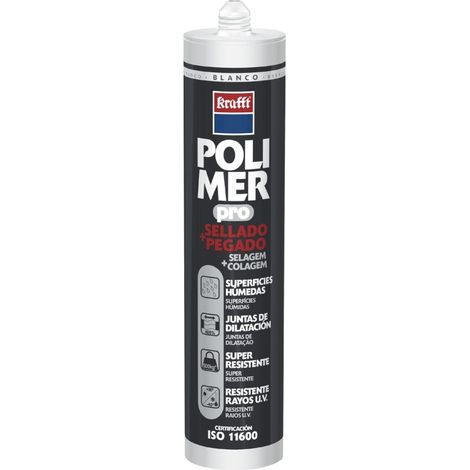 Adhesivo Poliuretano Modificado 300 Ml Gris Polimer Cartucho Krafft (1/2)