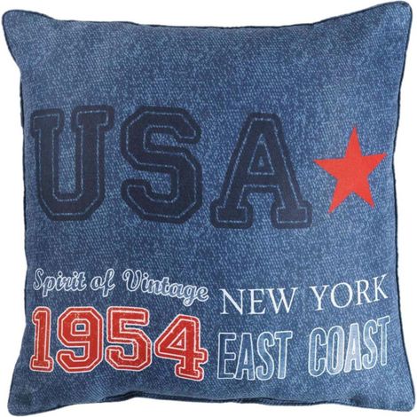 Coussin Déco "East Coast" 40x40cm Bleu