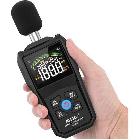 Sonomètre numérique SL720B, 30 à 130 dB, mesure du bruit, décibels, écran couleur LCD, pondération A/C, valeur max./min. (1/5)