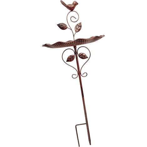 Jardinière de jardin en métal antique et mangeoire à oiseaux résistante aux intempéries Décoration extérieure pour terrasse, balcon ou cour aménagement paysager Pots de fleurs en fer avec (1/5)