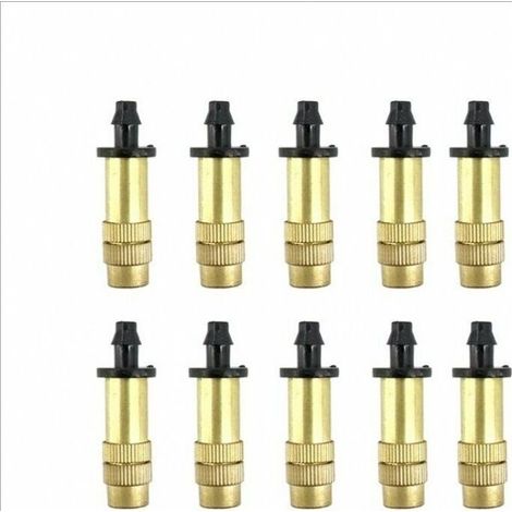 10 Pcs Réglable d'arrosage Pulvérisateur,Réglable Trou Filetage Atomiseur Buse De Refroidissement Têtes Buses Noir pour Outil De Jardinage (1/4)