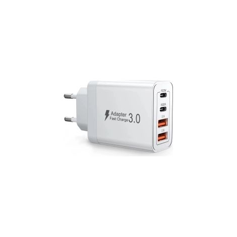 Ortviai – USB-C-Ladegerät 55 W mit PD 3.0 – Netzteil mit 4 Anschlüssen, Typ-C-Schnellladung, EU-Stecker – kompatibel mit Smartphone, Tablet, Kamera und Konsole (1/5)