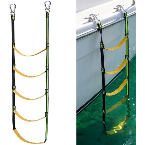 Échelle de corde pour bateau à 5 échelons – Échelle portable et extensible pour bateaux gonflables, kayaks et canoës (1/5)