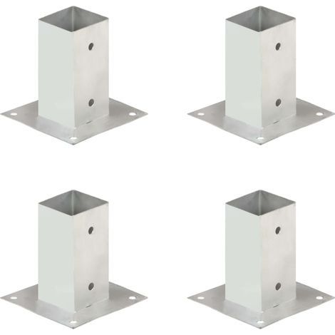 Ancrages de poteau, 4 pièces, métal galvanisé, 71 mm (1/5)