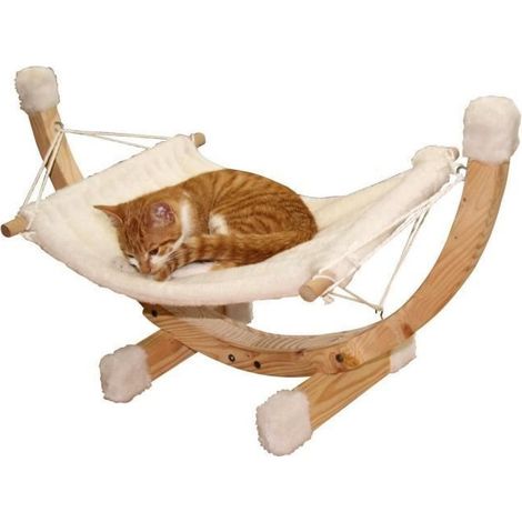 Hamac pour chat Siesta blanc – Confort optimal – Tissu résistant – Design élégant – Pour intérieur et extérieur – Kerbl