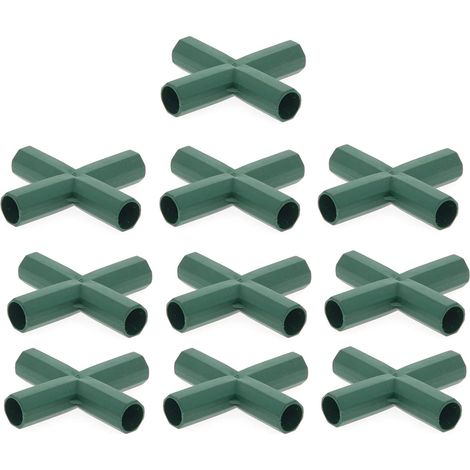 Filiyano-Lot de 10 connecteurs pour structures de jardin - Raccords de tuyauterie pour serres, mobilier, bâtiments, treillis et toitures (1/5)