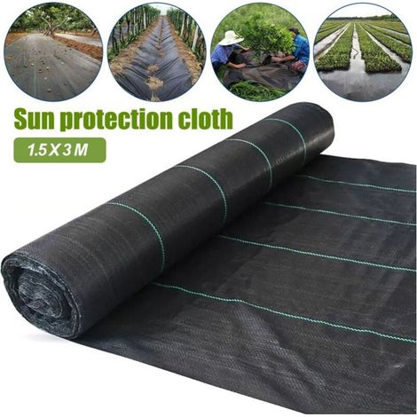 Tapis de jardinage en tissu Antimauvaises herbes, tissu de désherbage pour pelouse extérieure et paysage (1/4)