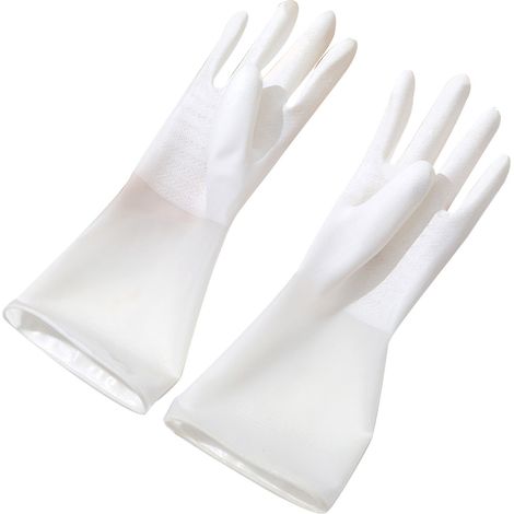 Gants de ménage en caoutchouc réutilisables imperméables antidérapants pour vaisselle et nettoyage maison taille L (1/5)