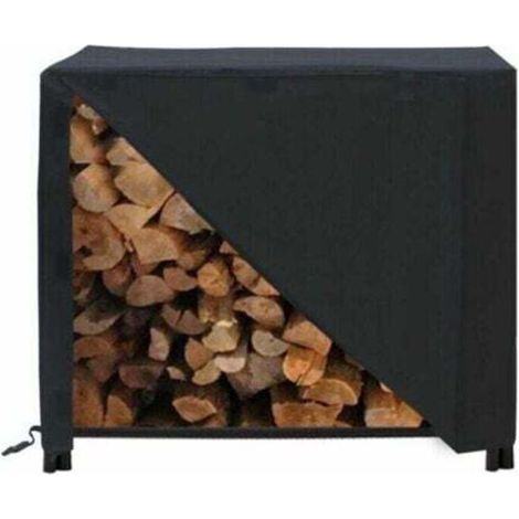[JAMAIS UTILISÉ] Support à bois de chauffage 48x24x42 pouces, couvercle anti-poussière pour cheminée extérieure de grande capacité, étanche 600D (1/4)