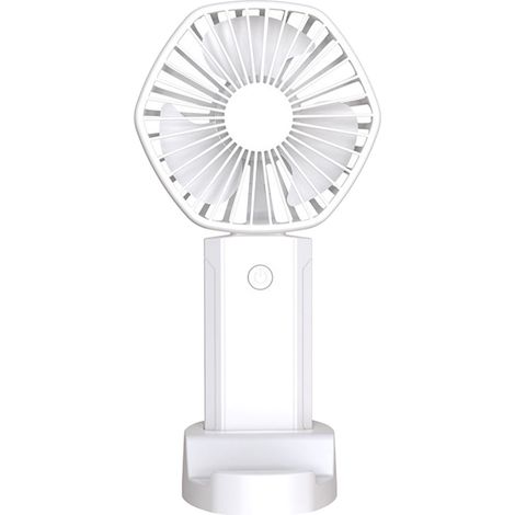 Mini-Tragbarer Mini-Ventilator, leistungsstarker Handventilator mit 3 Geschwindigkeitsstufen, leiser, USB-aufladbarer Tischventilator für Reisen, drinnen und draußen, Weiß (1/5)
