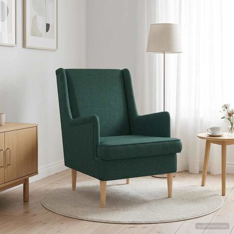 Fauteuil Vert foncé Tissu vidaXL