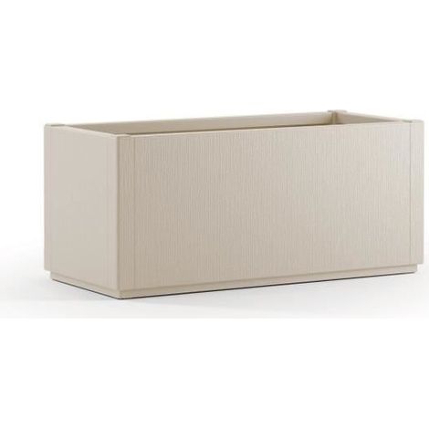 Starwax – Bac à fleurs Ethica blanc craie 80 cm – Capacité 80 L – Plastique durable résistant aux intempéries – Léger 4 kg pour jardin et terrasse (1/7)