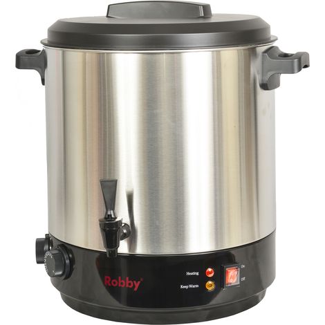 Robby – Stérilisateur électrique inox 31L 2100W avec robinet et minuteur – Cuisson, réchauffage, blanchiment légumes – 8 bocaux 1L