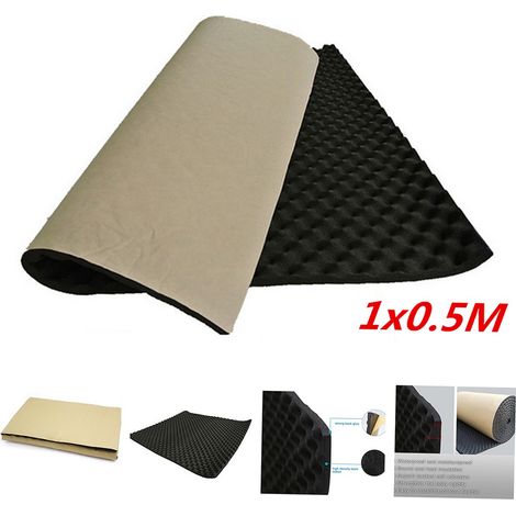 Tapis insonorisant pour voiture, isolation phonique, mousse d'amortissement acoustique, coussin de caisson de basses, 20mm, 500x1000mm (1/5)