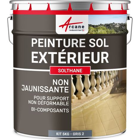 Peinture pour sol extérieur et intérieur, pour béton, haute résistance, non jaunissante : Solthane - 5 kg Telegris 2 - RAL 7046 - ARCANE INDUSTRIES (1/5)