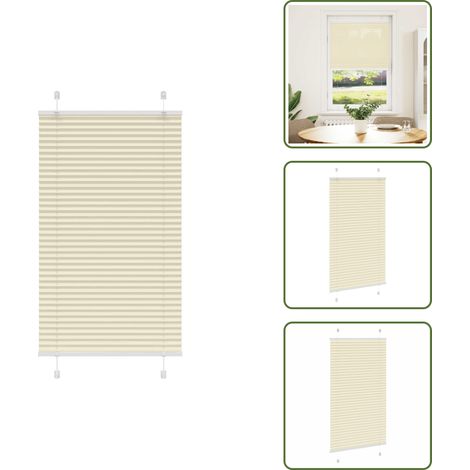 Plissee Creme 75x100 cm Stoffbreite 74,4 cm Polyester - Plissee - Plissees - Faltrollo - Jalousie (1/5)