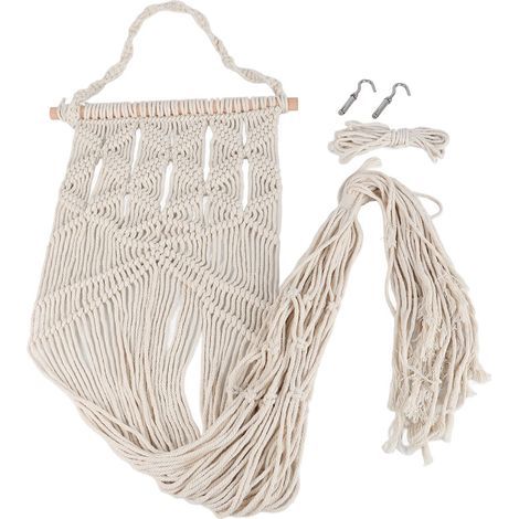 Hamac pour chat en macramé suspendu, lit tissé pour chat, décoration murale en macramé (1/5)