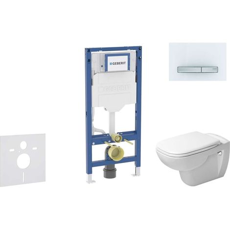 Geberit Duofix - Set Vorwandelement, D-Code-WC mit Softclose-Sitz und Sigma50-Betätigungsplatte, Alpinweiß SANI11CP3107 (1/5)
