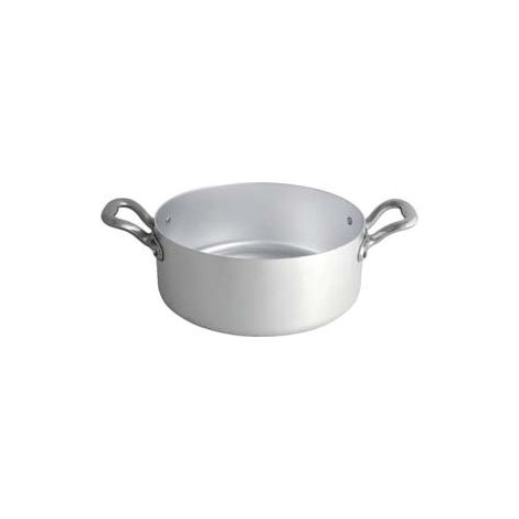 CASSERUOLA CILINDRICA MEZZA FONDA IN ALLUMINIO CON 2 MANIGLIE  cm.24    OTTINETTI