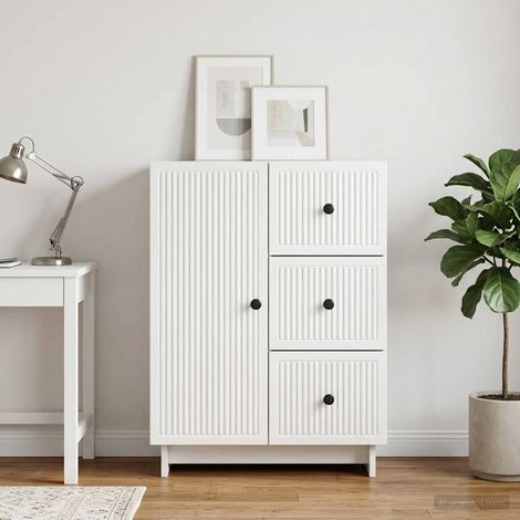 Buffet Blanc brillant 66 x 34,5 x 90 cm Bois d'ingénierie (1/5)