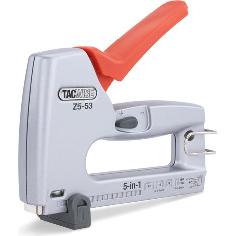 TACWISE 1748 Z5-53 AGRAFEUSE/CLOUEUSE MANUELLE PROFESSIONNELLE EN MÉTAL 5 EN 1, UTILISE LES AGRAFES DE TYPE 13, 53 ET 71, LES CL