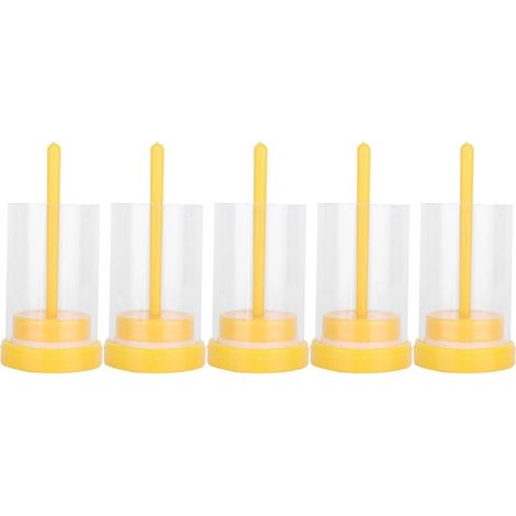 Lot 5 cages marquage reine abeille – plastique léger – tube récupération – accessoire apiculture (1/5)