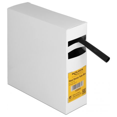 Delock Caja de tubos termorretrÃ¡ctiles, con adhesivo interior, relaciÃ³n de contracciÃ³n 3:1, 5 m x 9,5 mm negro