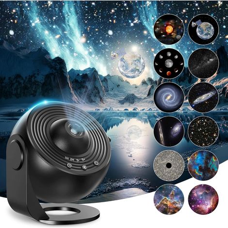 Veilleuse projecteur galaxie 13 en 1, lampe projecteur ciel étoilé, lampe lune compatible avec les chambres d'enfants et d'adultes. (1/5)