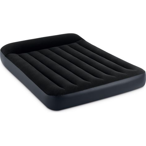 Intex 64148ND - Materasso Gonfiabile Dura-Beam Pillow Rest Piazza e Mezza, con Pompa Elettrica Incorporata, PVC, Nero, 137x191x25 cm (1/5)