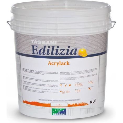 ACRILACK LT.14 TASSANI PITTURA MURALE ACRILICA BIANCA PER INTERNI ED ESTERNI